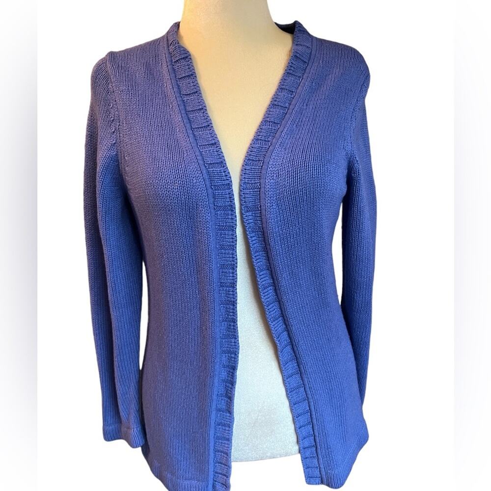 Real Clothes Saks  Open Front Cardigan -cashmere/silk purple/lavender Large